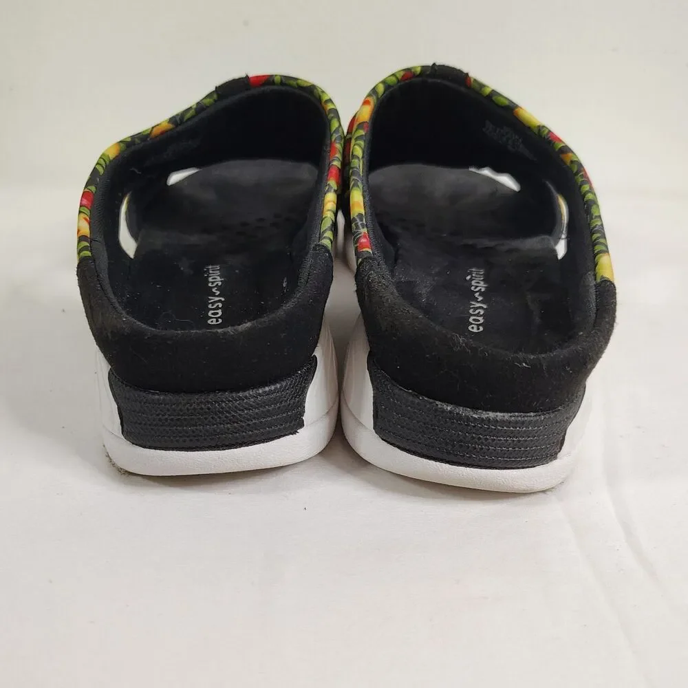Easy Spirit Fruit Print Slip On Comfort Sandals Mules Women’s 9.5 Casual Shoes